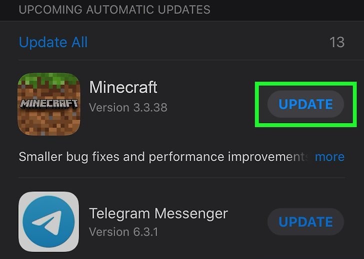 minecraft apk update
